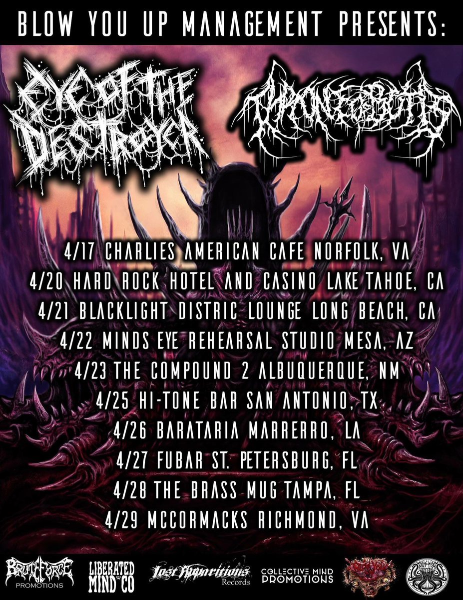 throneofbotis's tweet photo. April 17th we embark on this tour going to be a good time with are brothers in @EOTDestroyer lock up your drugs https://t.co/EXG9mWfLuh