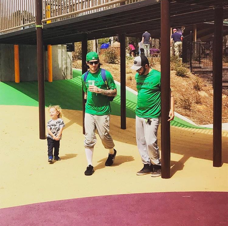 TLErocks's tweet photo. When we are not busy playing guitar, we do Dad shit. #dadpunk #poppunk #TLE #dadsports https://t.co/pOd27M5CUm