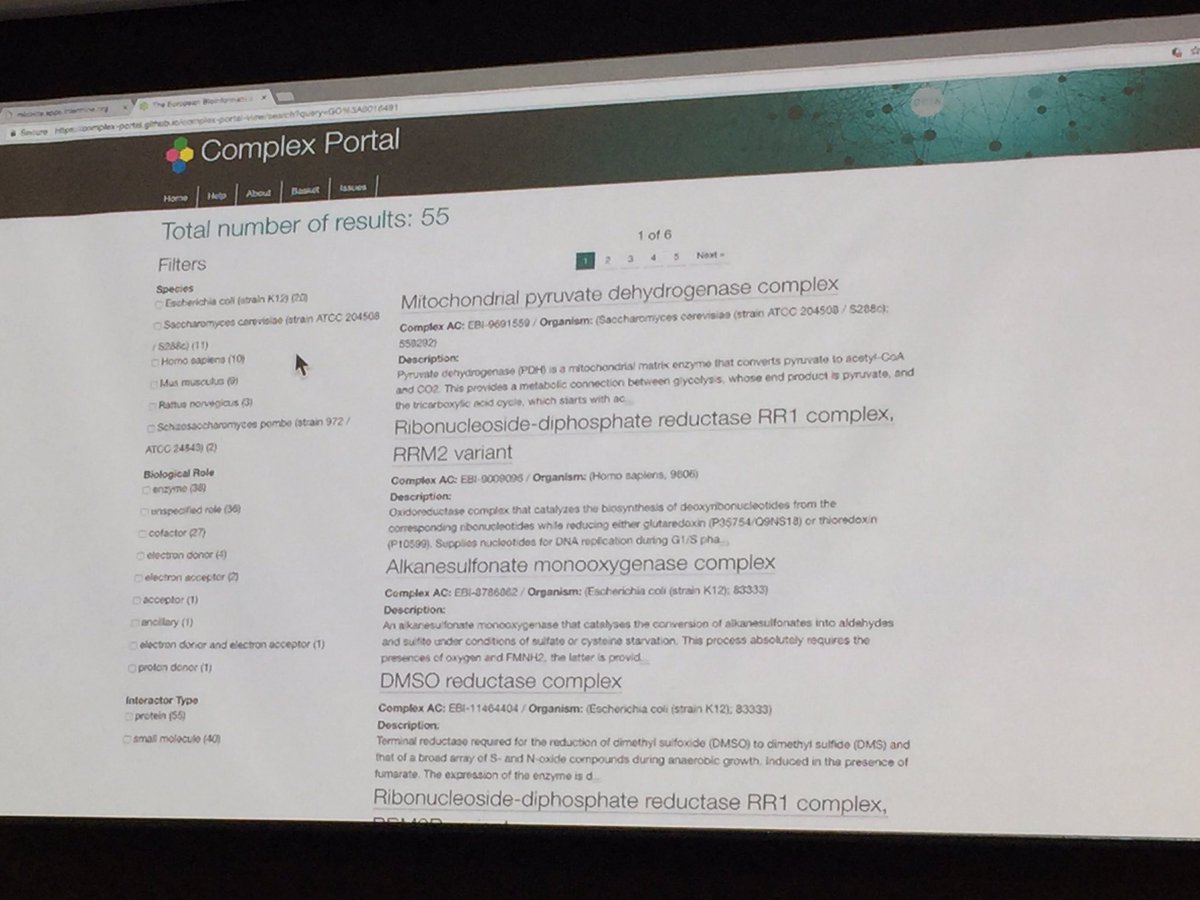 OBOFoundry's tweet image. EBI Complex Portal highlighting searching with ontologies #biocuration2017