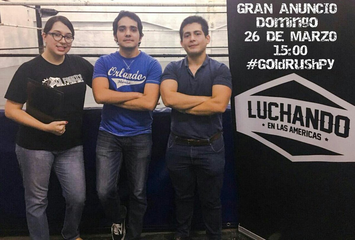 LuchandoPY's tweet photo. Dijeron LUCHA EN VIVO?
Se viene un GRAN ANUNCIO! NO SE LO PIERDAN!
EL BUEN WRESTLING PARAGUAYO VINO PARA QUEDARSE! #GoldRushPy #LuchaPWC https://t.co/WkbRXT3gQ2