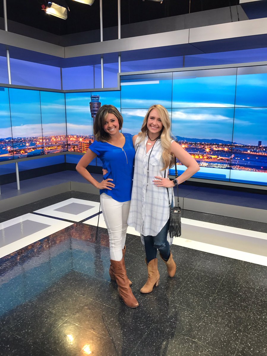karicsteele's tweet photo. Take your best friend to work day! Had a blast showing you around the newsroom, @NatalieVarty 😘👢💃 #GotMyBootsOn https://t.co/Db1YTK9MFM