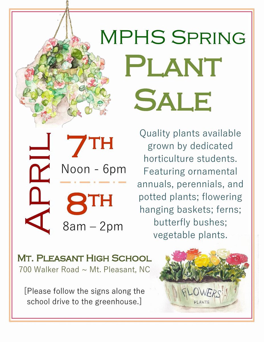 MPHS_CTE's tweet photo. MPHS Spring Plant Sale #MPHS_CTE https://t.co/Az92ZH2aTR