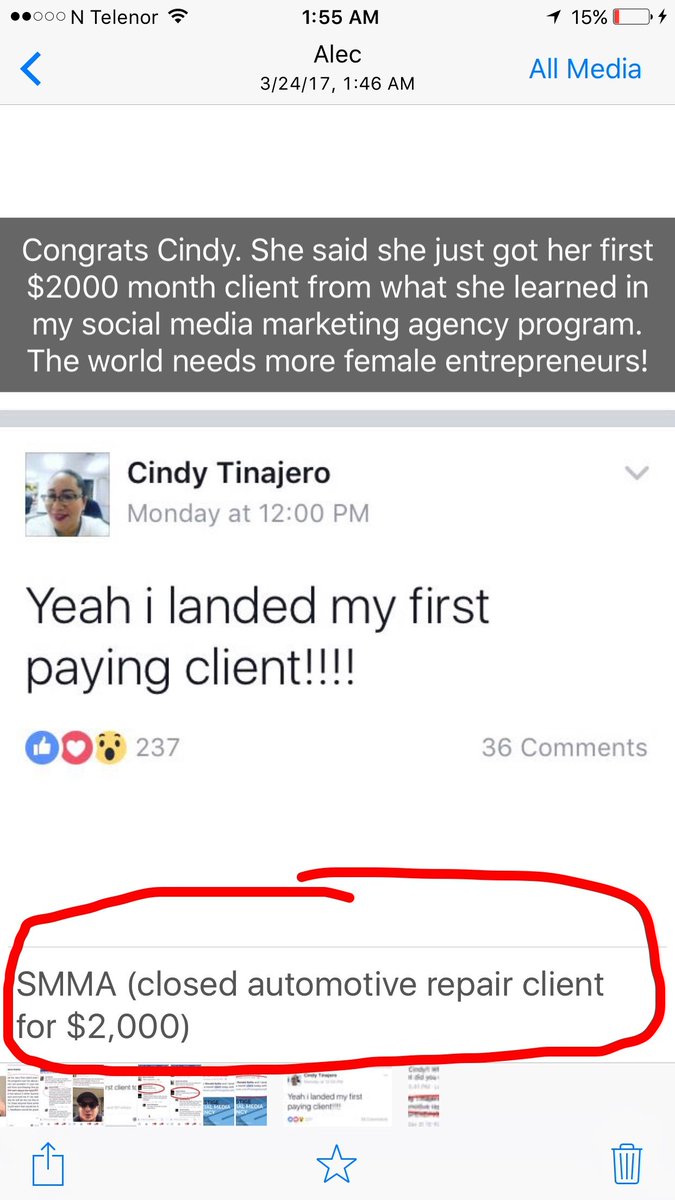 tailopez's tweet image. Congrats Cindy. She said she just got her first $2,000 month client from what she learned in my social media marketing agency program.
