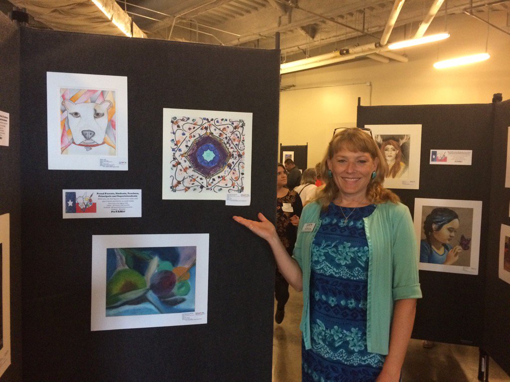 cypressgroveart's tweet photo. Clarissa P's work at the TAEA YAM Celebration!!! #txYAM #cgcats https://t.co/5g8svbgoQs