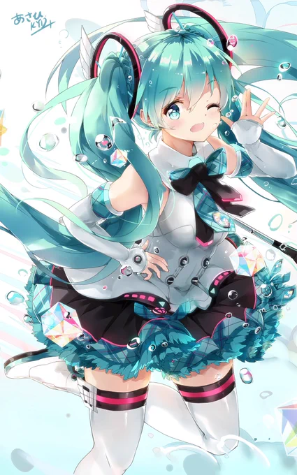 #マジカルミライ 今年のミクさんも素敵wさしぶりに二頭身を描いたね、なんかミクさんに癒された感じがしますw [pixiv] https://t.co/Fa3lv1GEGZ 