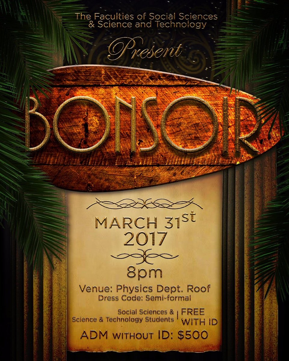 FstUwi_Mona's tweet photo. The So Sci and Sci Tech executive committees present: BONSOIR ๐
Follow @uwimona_fss & @fstuwi_mona for more info. #SoSciTech #Bonsoir2017 https://t.co/lDAImtjfwf