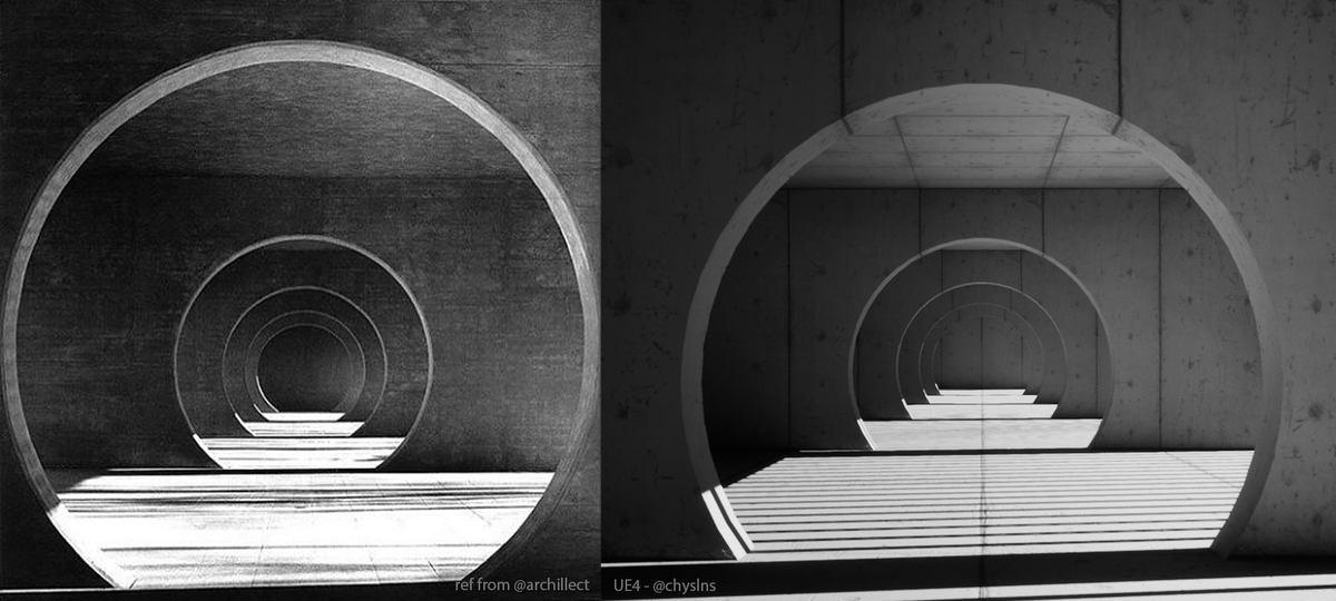 chyslns's tweet photo. Worked on lighting studies in #UE4 to improve my understanding of Lightmass. Refs from @archillect, great source. C&amp;c are welcome 🙂 #gameart https://t.co/NwWwEjmabr