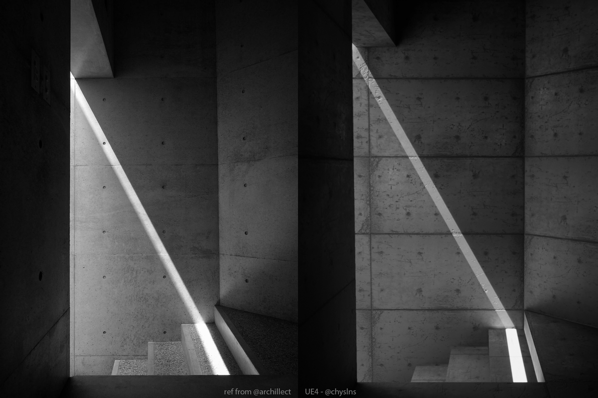 chyslns's tweet photo. Worked on lighting studies in #UE4 to improve my understanding of Lightmass. Refs from @archillect, great source. C&amp;c are welcome 🙂 #gameart https://t.co/NwWwEjmabr