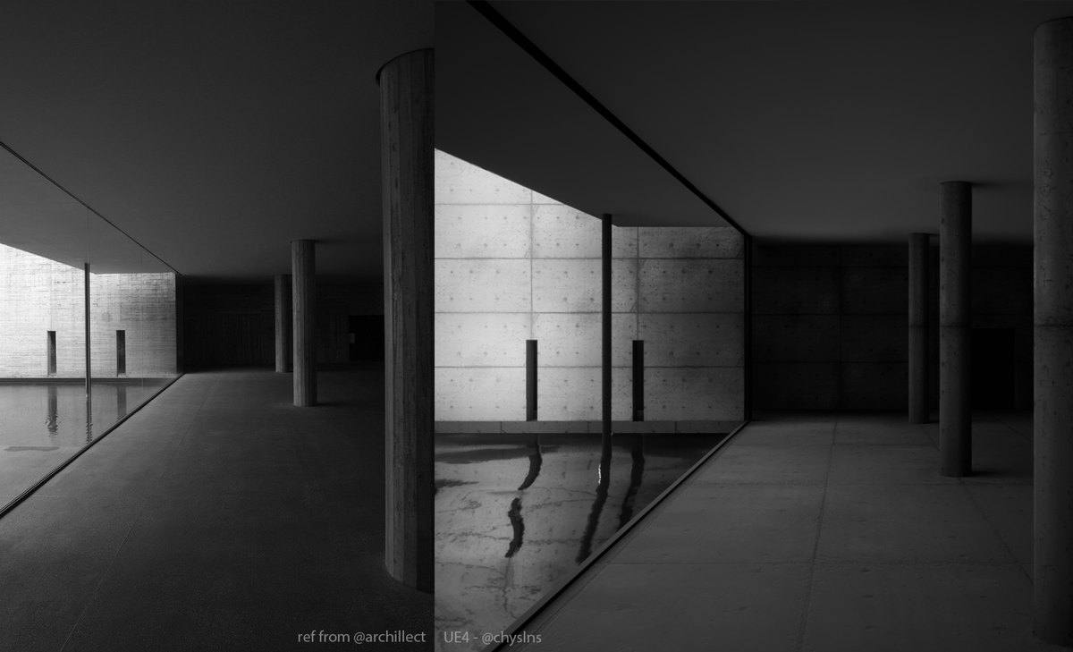 chyslns's tweet photo. Worked on lighting studies in #UE4 to improve my understanding of Lightmass. Refs from @archillect, great source. C&amp;c are welcome 🙂 #gameart https://t.co/NwWwEjmabr