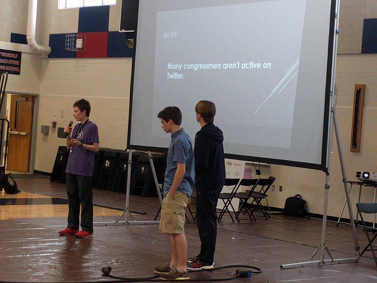 MLHacks's tweet photo. Our first on stage demo is underway @HackTJOfficial awesome job, PolyGrade! #HackTJ https://t.co/OlIEeATl9g