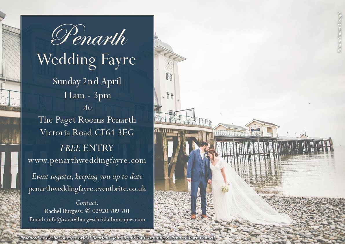 The Penarth Wedding Fayre! Next Sunday 2nd April,11am-3pm at the Paget Rooms!Come along &amp; meet all the wonderful suppliers for your big day!