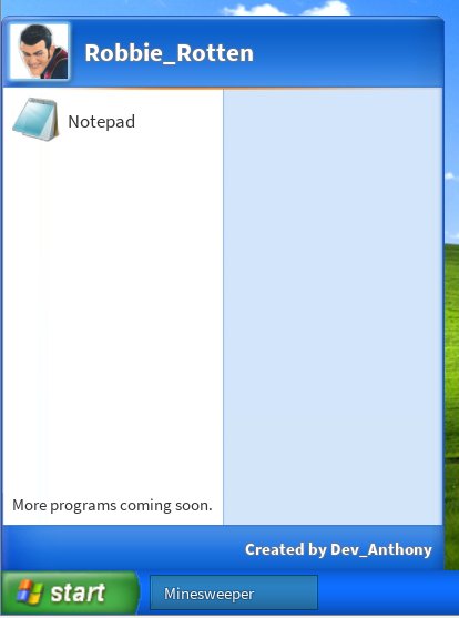 Devanthony On Twitter Adding The Start Menu And - roblox start menu