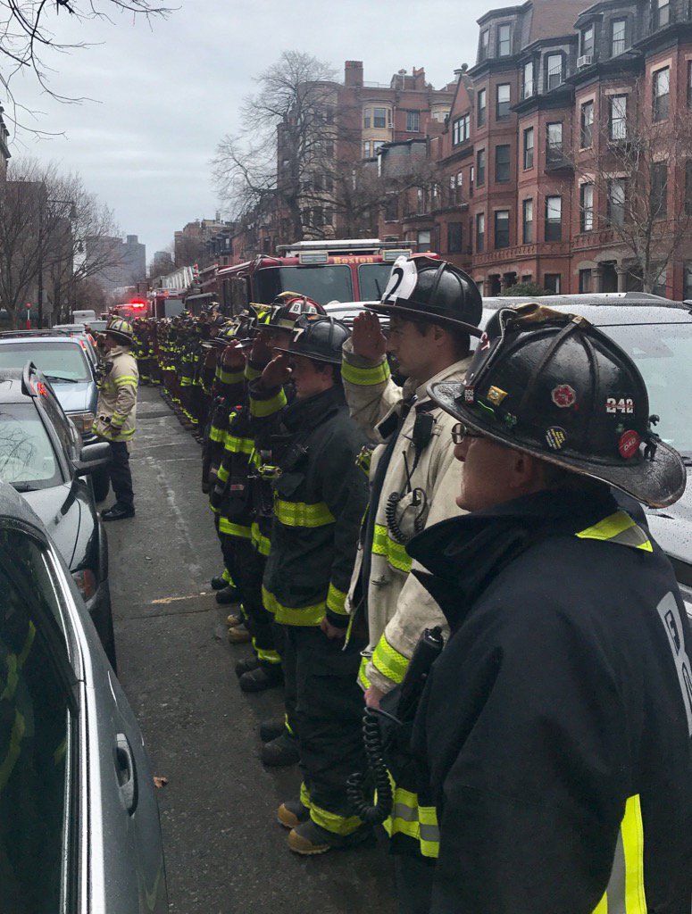 BostonFire's tweet image. At 2:42pm, the time of the 1st alarm dispatch to 298 Beacon St. on 3-26-14, a salute to the fallen