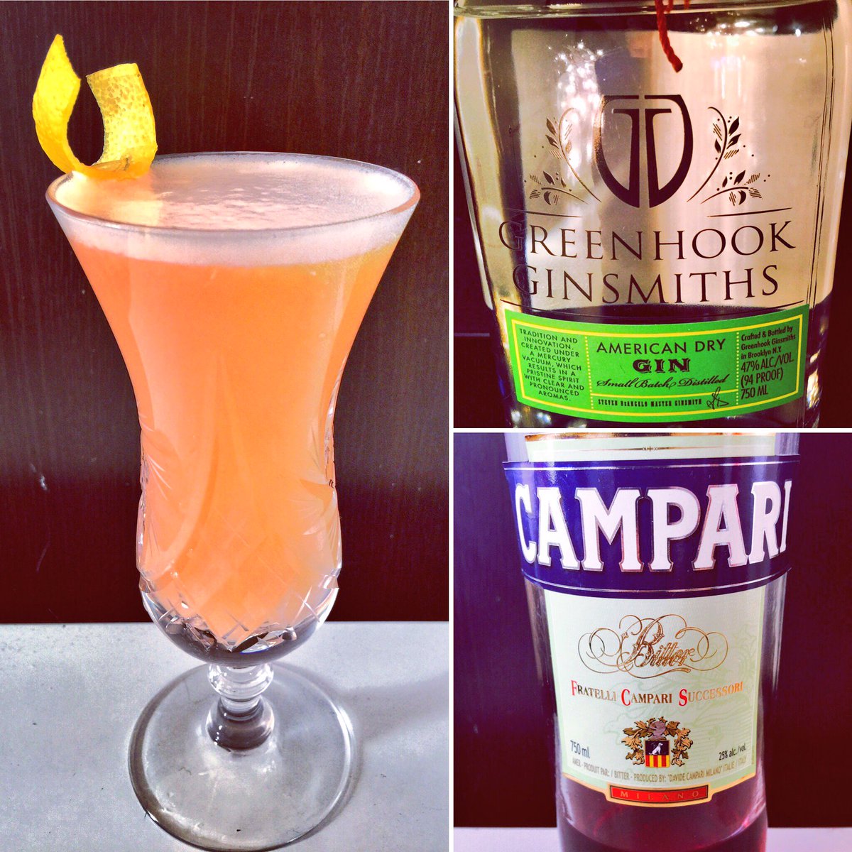 julie_mecteau's tweet photo. Breakfast cocktail! @GreenhookGin + @campari #bitters #orangejuice #eggwhites #lemonjuice and lots of #love! #cocktail #greenhook #ginsmith https://t.co/ASyhtKoJkC
