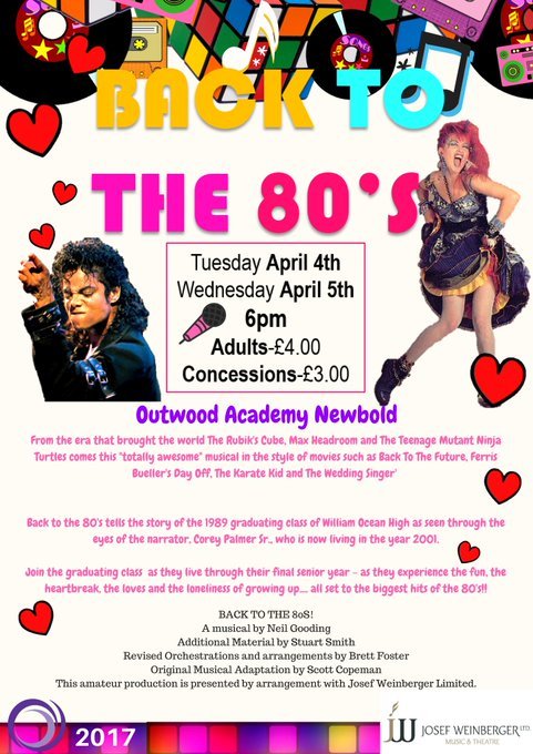 CurtainCallSch's tweet photo. #sideponytails #cheerleaders #legwarmers #BackToThe80s Tickets on sale now! 😎💃🎫🎭 @news_oan https://t.co/TG0lTf4GMZ