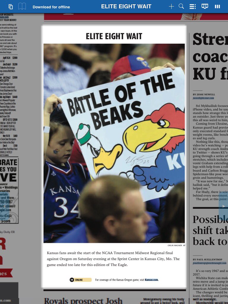 <a href="/kansasdotcom/">kansasdotcom</a> p1D of today's paper. C'mon. The game was over at 9:49pm and nothing in today's paper #gottadobetterthanthis #customerservice <a href="/kansasdotcom/">kansasdotcom</a>