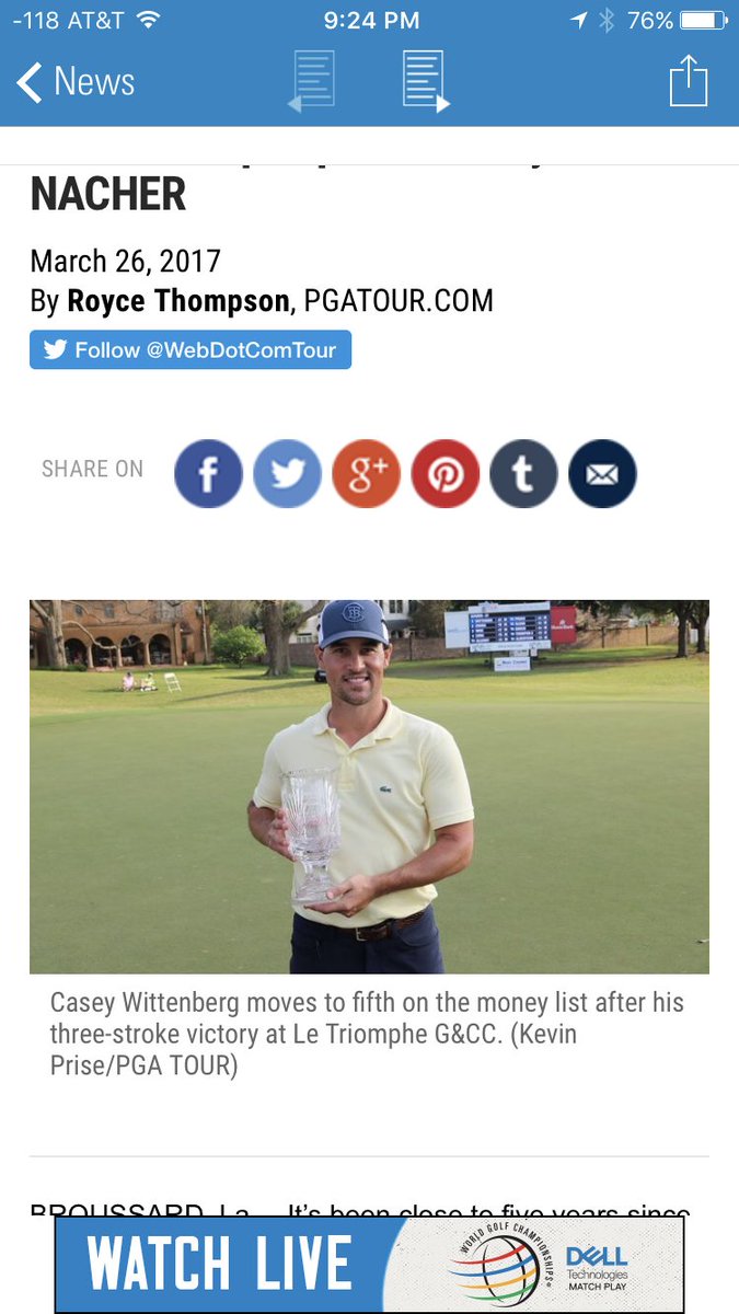 Big congrats on Casey Wittenberg win today in Louisiana <a href="/WebDotComTour/">Korn Ferry Tour</a>