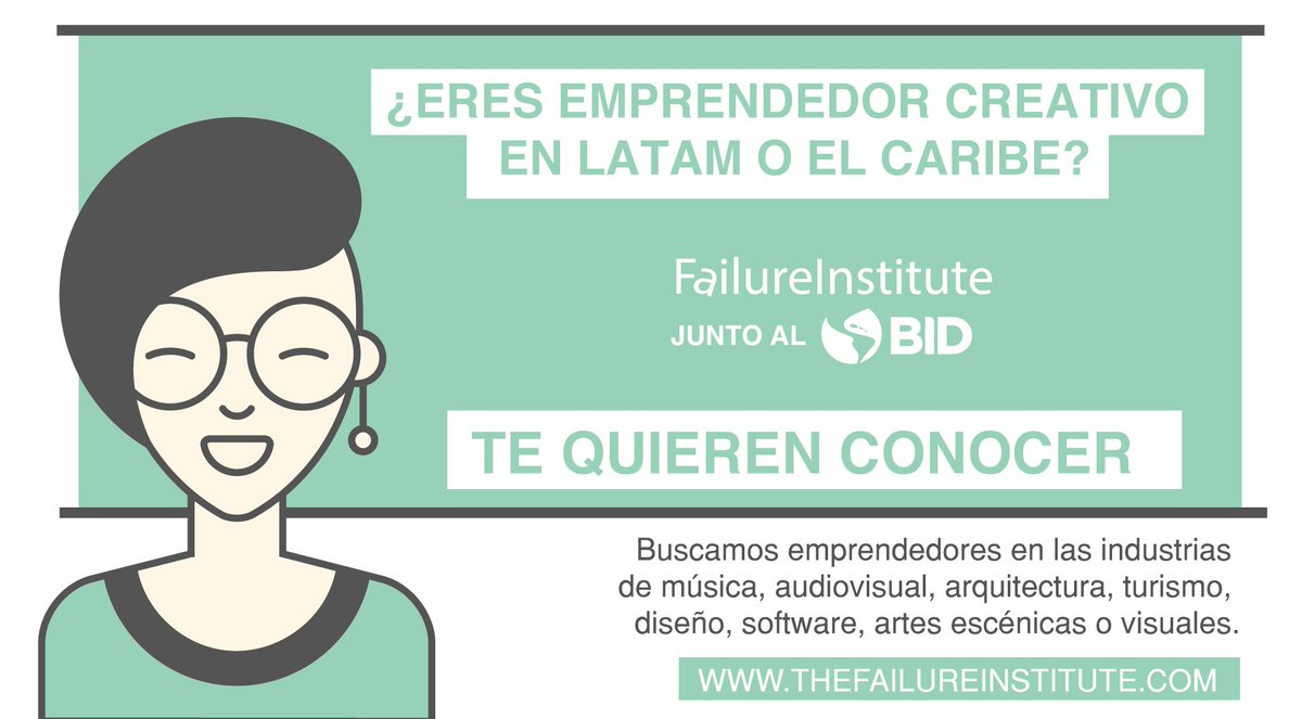 InnovacionenRe's tweet photo. ¿Eres #emprendedor creativo? Ayuda al #FailureInstitute y @el_BID a entender esta industria contestando su encuesta: https://t.co/MeCTw5bwqG https://t.co/fNZKj8vLPA