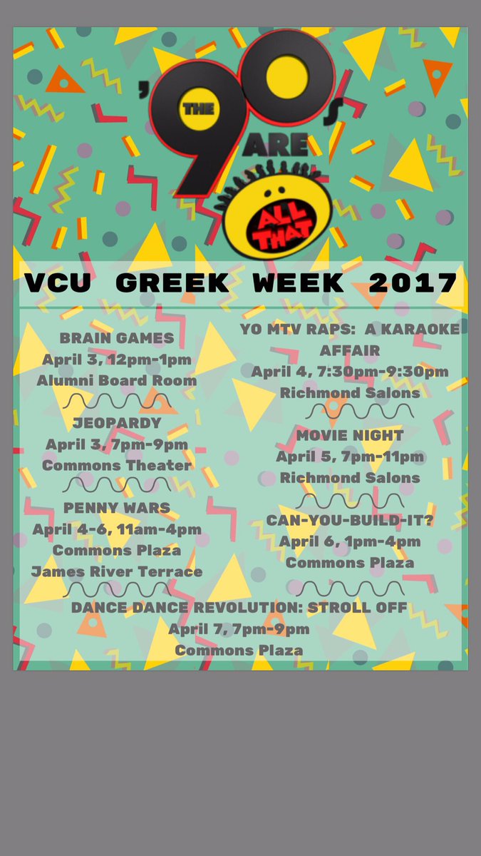 Phi Rho is participating in the annual Greek Week at VCU starting April 2! 🎉