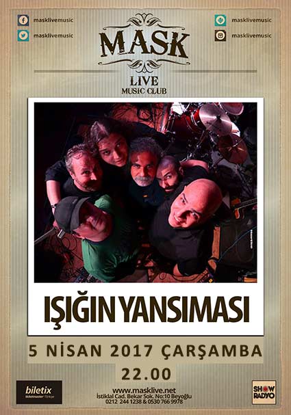 Işığın Yansıması konseri
5 Nisan 2017, Çarşamba, 22:00 / Mask Beyoğlu