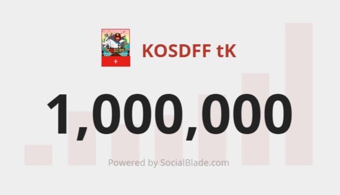 KOSDFF's tweet image. Thanks for 1 Million on @YouTube &amp;lt;3 

Couldn't have done it without my friends and our amazing community. Thanks for everything guys :)
