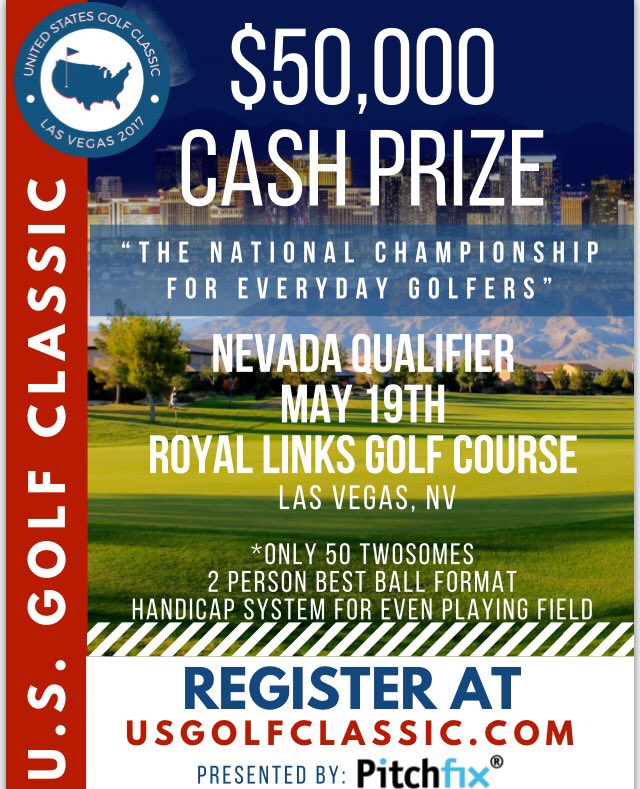 RoyalLinksGC's tweet photo. Register today for the Regional Qualifier and vie for $50k cash prize. Coming to Vegas on 5/19. @USGolfClassic #RoyalLinks #Vegas #Golf https://t.co/66WWyiAIde