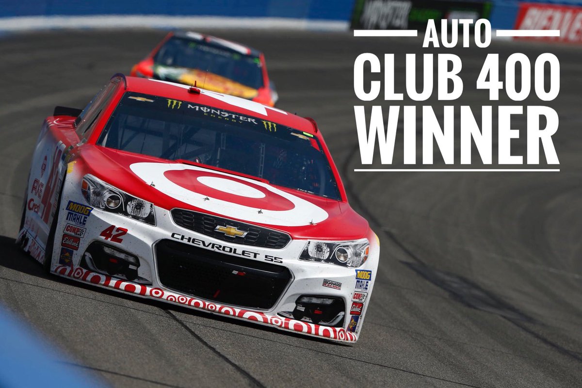 .<a href="/KyleLarsonRacin/">Kyle Larson</a> sweeps the weekend @ACSupdates &amp; takes home the #AutoClub400 win! #TeamLarson