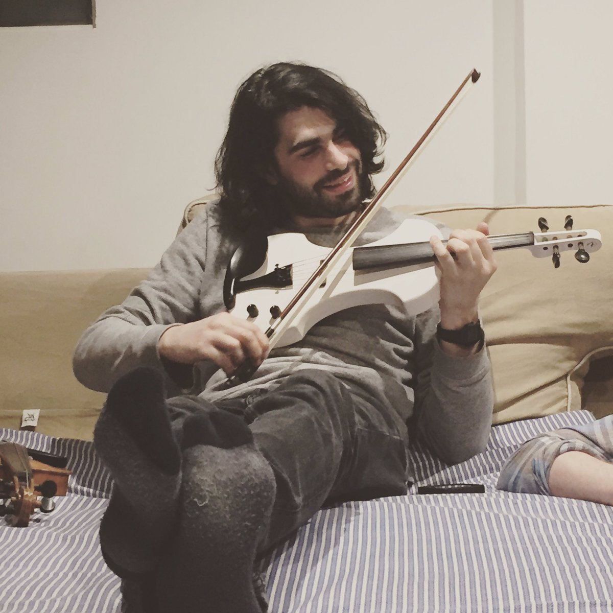 Jenks working hard on new songs during some downtime in London.