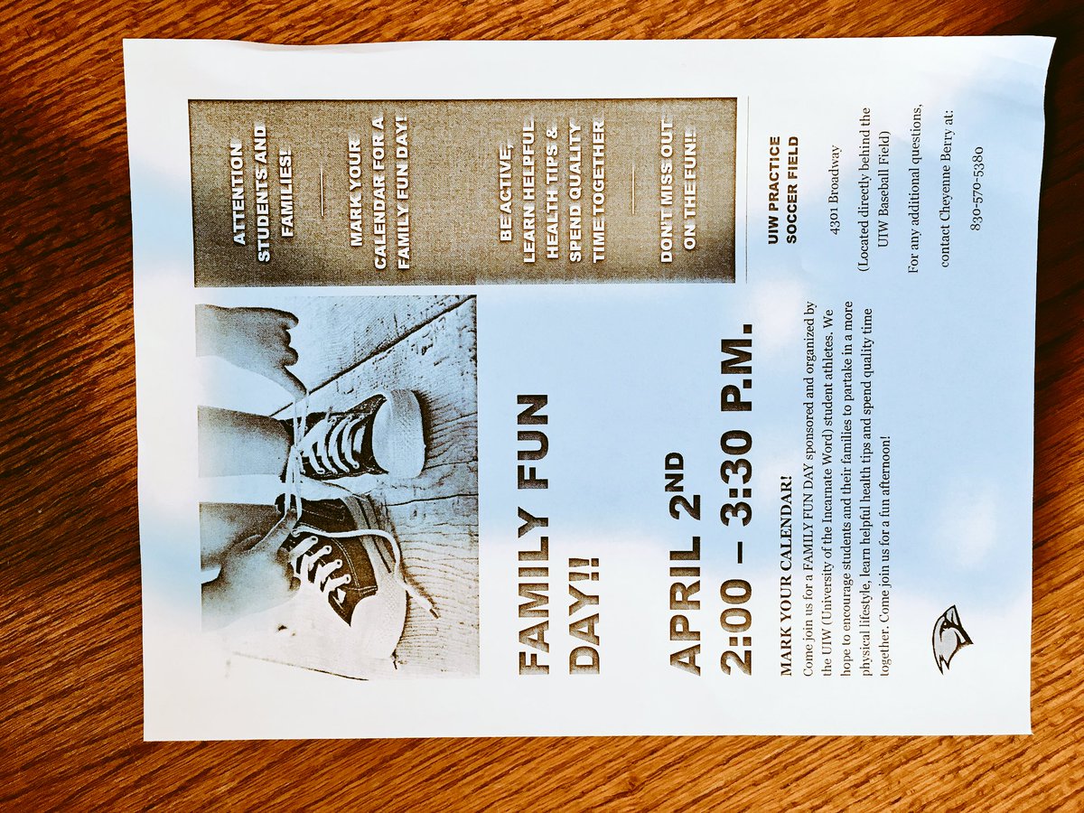 UIW athletes want to spend the day with Woodridge and Cambridge students. Refer to flyer for info. <a href="/WoodridgeElem/">Woodridge</a> <a href="/AHISD/">Alamo Heights ISD</a> @CambridgeElem