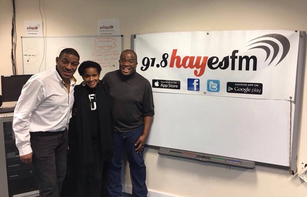 jquartson's tweet photo. Mark Grey (Director), Zoie Smith (One) & Joseph Quartson (Warden Brown) @hayesfmofficial's studio today talking about Asylum. #Asylum2017 https://t.co/TbkupeP899