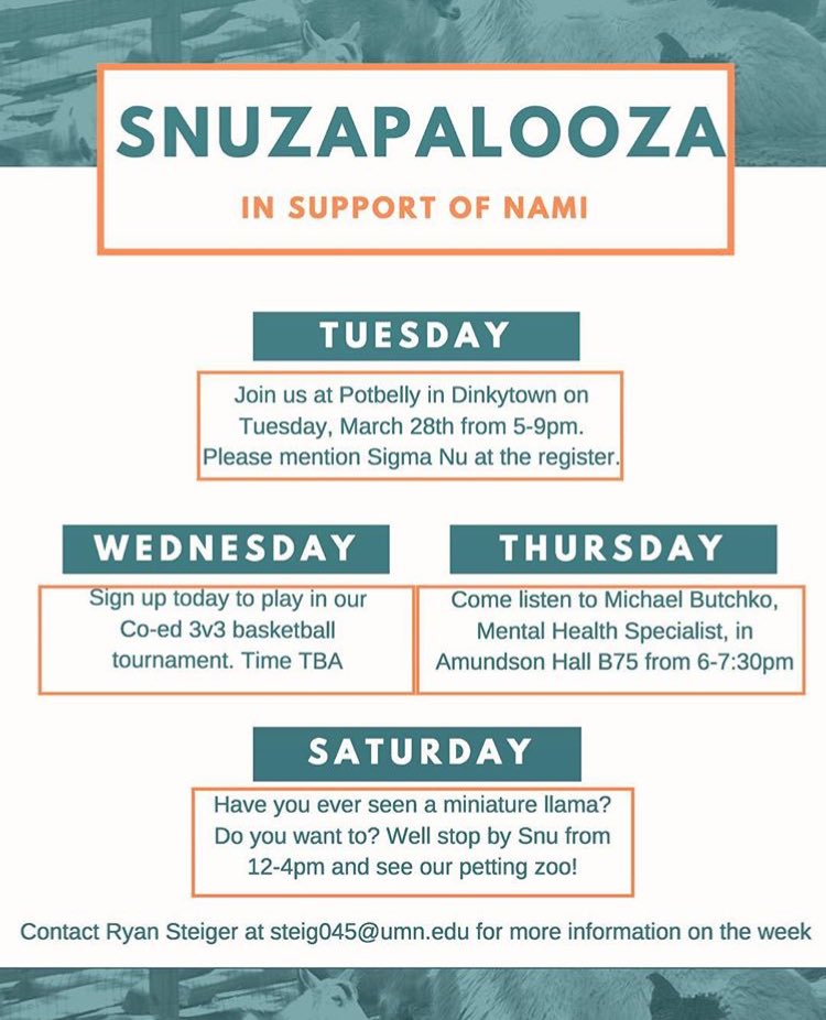 Snuzapalooza starts this week!! We'd love your support, so come hang with us. 💯🐔🐮🐷