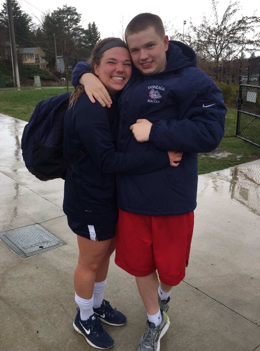 StrictlySoccer2's tweet photo. Tia's biggest fan congratulates her after 0-0 Gonzaga vs WSU https://t.co/O17fHTYOwt