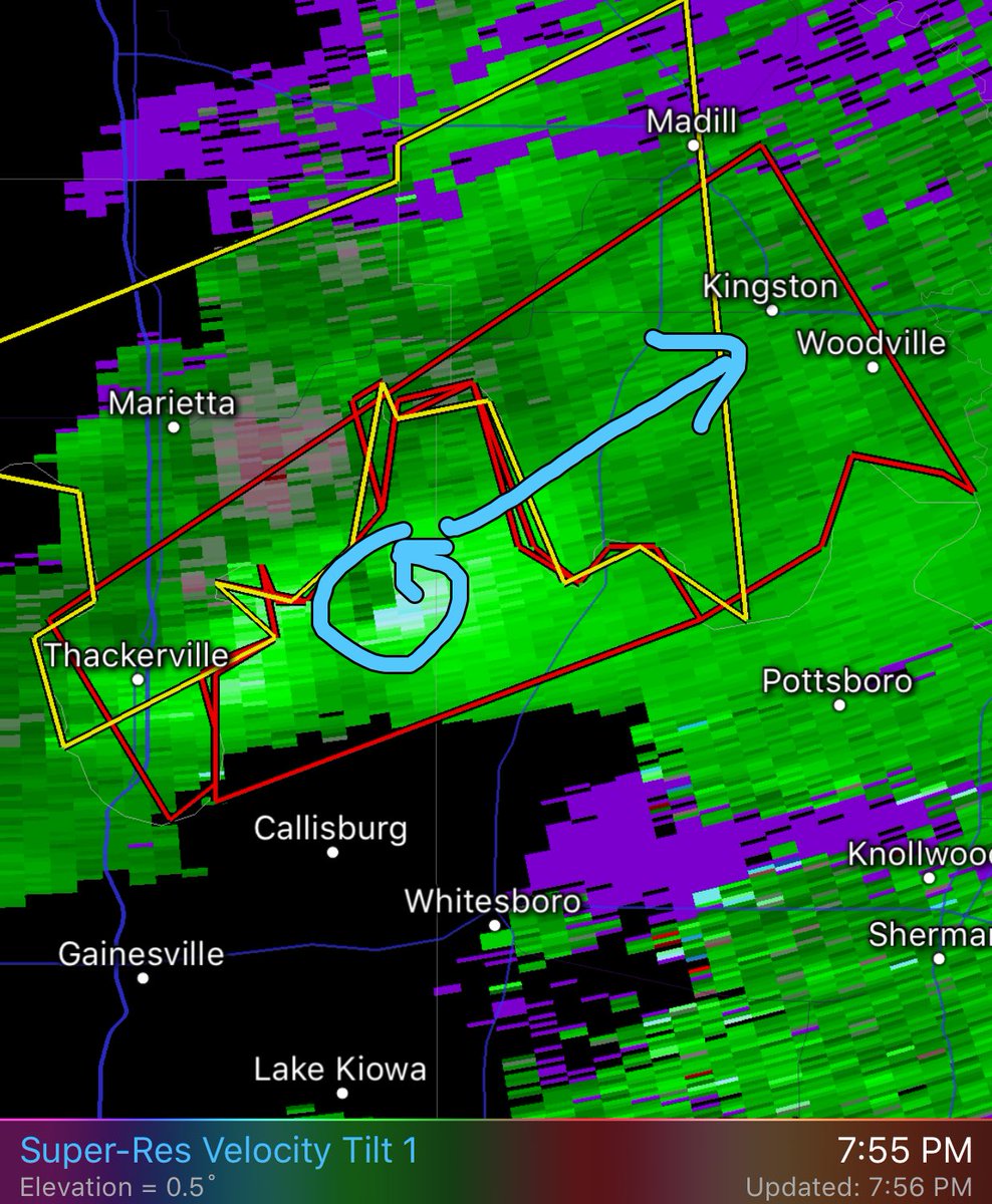ReedTimmerUSA's tweet photo. Likely tornado near Red River east of Thackerville OK heading toward Kingston, Woodville, OK take cover now! Time is 757 pm @breakingweather https://t.co/dCxydI3rZF