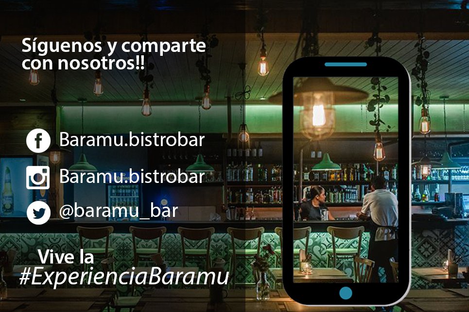 Baramu_bar's tweet photo. Nuestras Redes Sociales están a tu disposición para lo que necesites!!
Síguenos y comparte con nosotros 
Vive tu #ExperieciaB https://t.co/XPDUh2YcsX