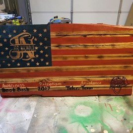BootCampaign's tweet photo. A token of appreciation from Vet. Ambassador Mike Cagle to @JoeNichols for his support of #BootBash. #Awareness #Assistance #Patriotism https://t.co/po1Lr6vnwf