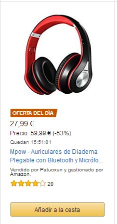 Mpow_ES's tweet photo. #oferta del día en AMAZON 🇪🇸
Mpow Auriculares Bluetooth Diadema por 27.99€, SÓLO HOY!!!🎁
https://t.co/0GOWO4qLwm https://t.co/bCtgDOdm5S