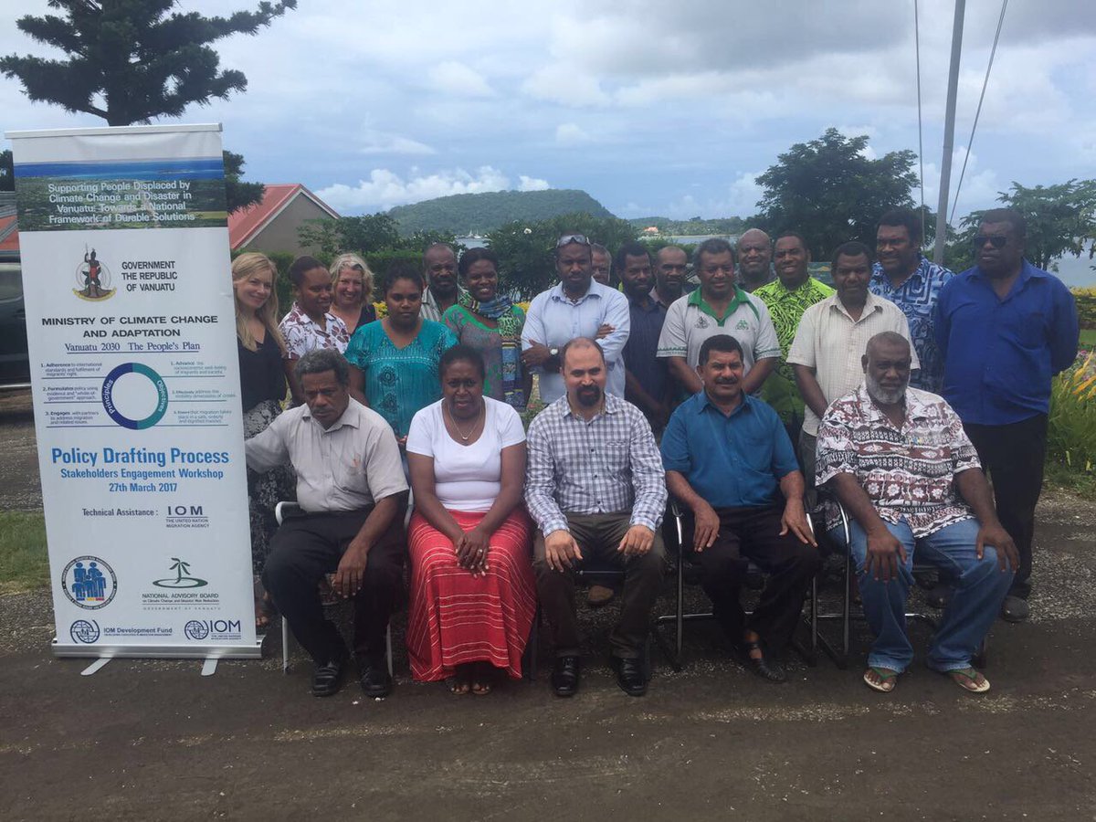 IOMAustralia's tweet photo. Funded by #IOMDevelopmentFund, the Gov of Vanuatu &amp; IOM hosted a workshop to develop a Policy on Durable Solutions for #DisplacedPersons https://t.co/G6mcmsLr7p