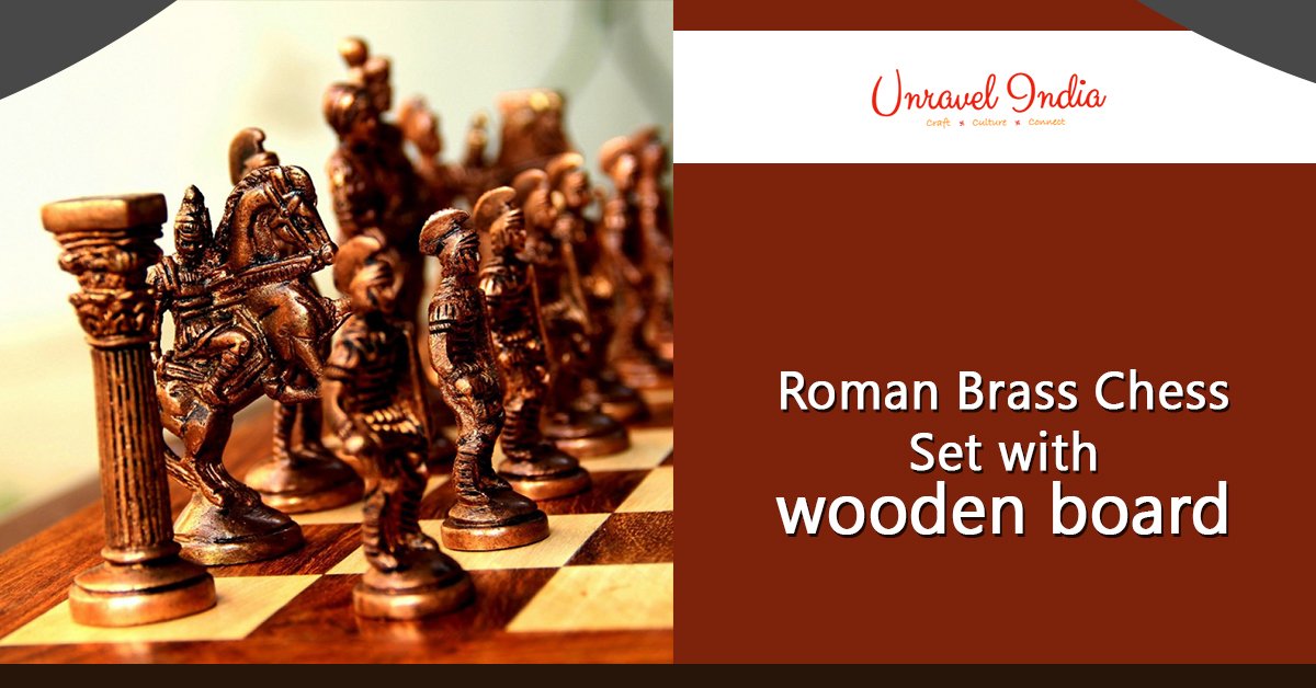Unravel India Roman Brass Chess Set with wooden board  goo.gl/3qpDkP
#Chessboard #Chessgame #Woodenchessboard #Chessboardofwooden