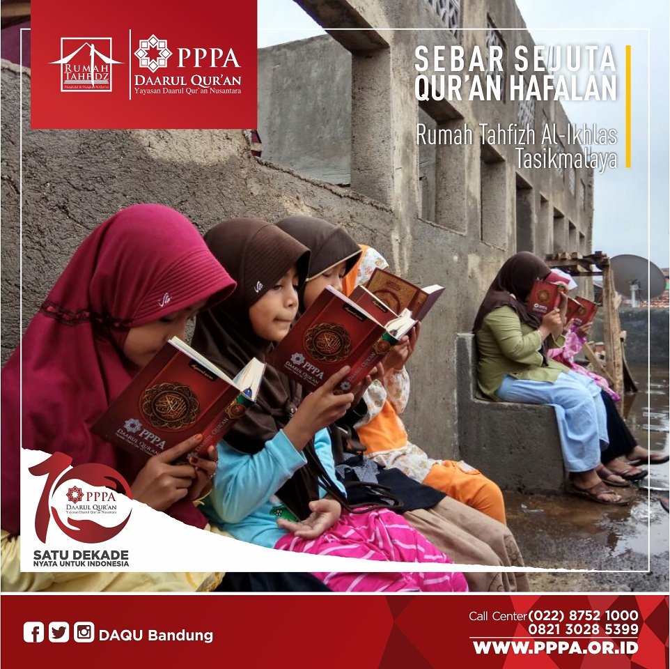 DAQU_Bandung's tweet photo. Aksi Sebar Sejuta Qur'an Hafalan di Rumah Tahfizh Al-Ikhlas Tasikmalaya.

Turut Donasi Sebar Sejuta Qur'an klik https://t.co/74SFAMAwHM https://t.co/4boQow0k8R