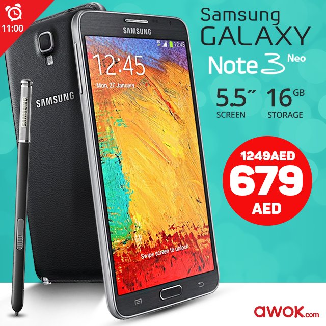 AWOKcom's tweet photo. The Wonderful Note 3 For Just 679AED!
نوت 3 الرائع فقط 679درهم!
https://t.co/GG4m0sFCmc
#samsunggalaxynote3 #note3 #galaxynote3 #uaeshopping https://t.co/GTmwsPMw5o