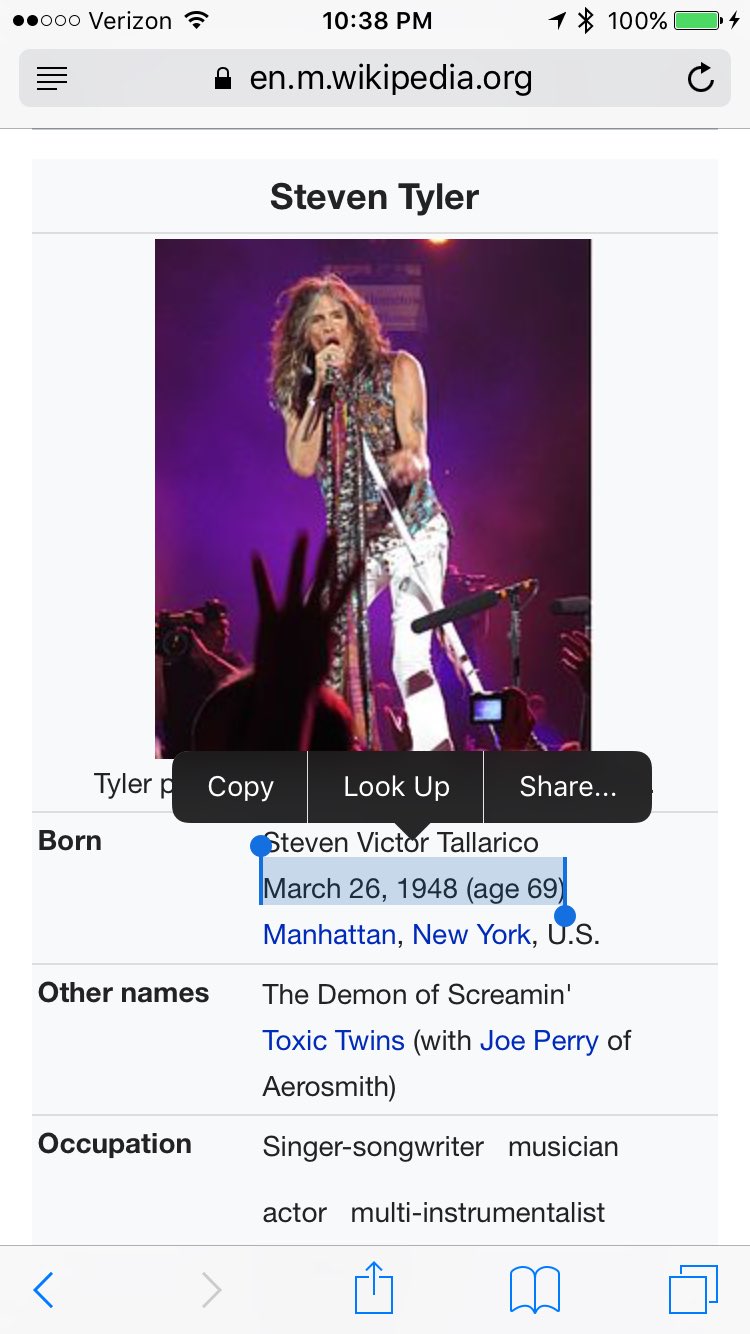 Happy Birthday, Steven Tyler.  69 yrs Young today. 