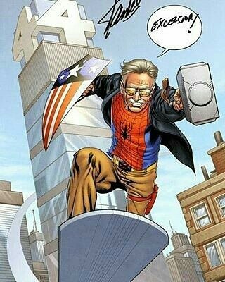 plramsey2's tweet photo. Captain Excelsior is worthy of wielding Thor's hammer, Cap's shield and the Silver Surfer's cosmic surf board.
#stanlee #captainexcelsior https://t.co/MAQc3BS9BT