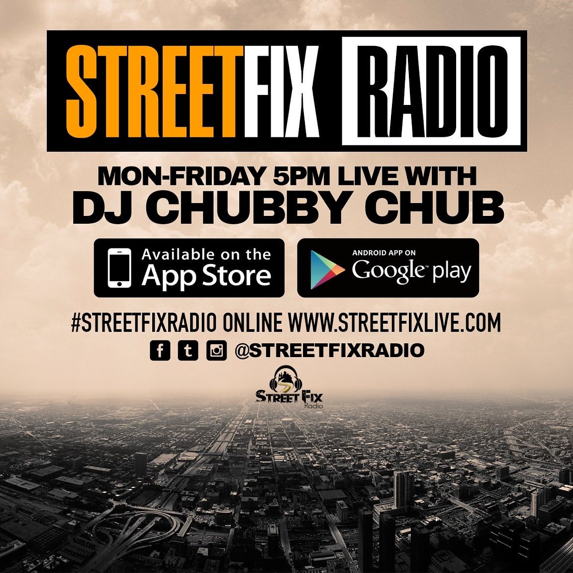 DJCHUBBYCHUB's tweet image. 24 hours a day @streetfixradio online streetfixlive.com mon-fri 5pm I go live #theheavyhitterdjs #EMOBB