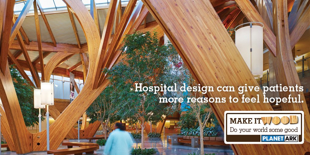 PlanetArk's tweet photo. Research shows patients in hospitals with wooden interiors + products heal quicker and feel more relaxed #makeitwood https://t.co/CgQOiuOMek https://t.co/4LdczwMVGZ