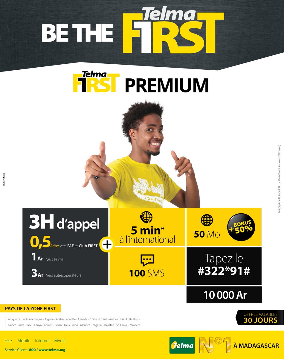 yas_Madagascar's tweet photo. #First_Premium! C'est des #appels , des #sms et #150mo d'internet #4G pour seulement 10.000ar. Tape #322*91#
#SafidikoN1Malagasy https://t.co/BaUPnX61su