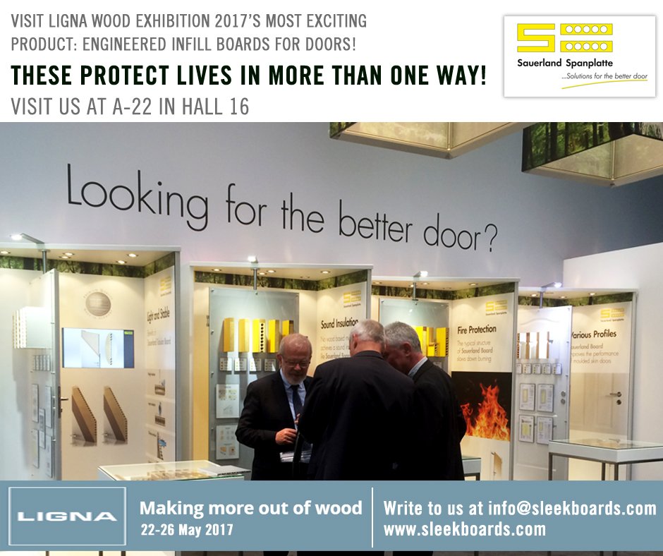 SleekBoards's tweet photo. Visit #Ligna Wood Exhibition 2017’s most exciting product: Engineered infill boards for #doors #Sleekboards: https://t.co/YLbL1vmmre https://t.co/8doYaMvBO9