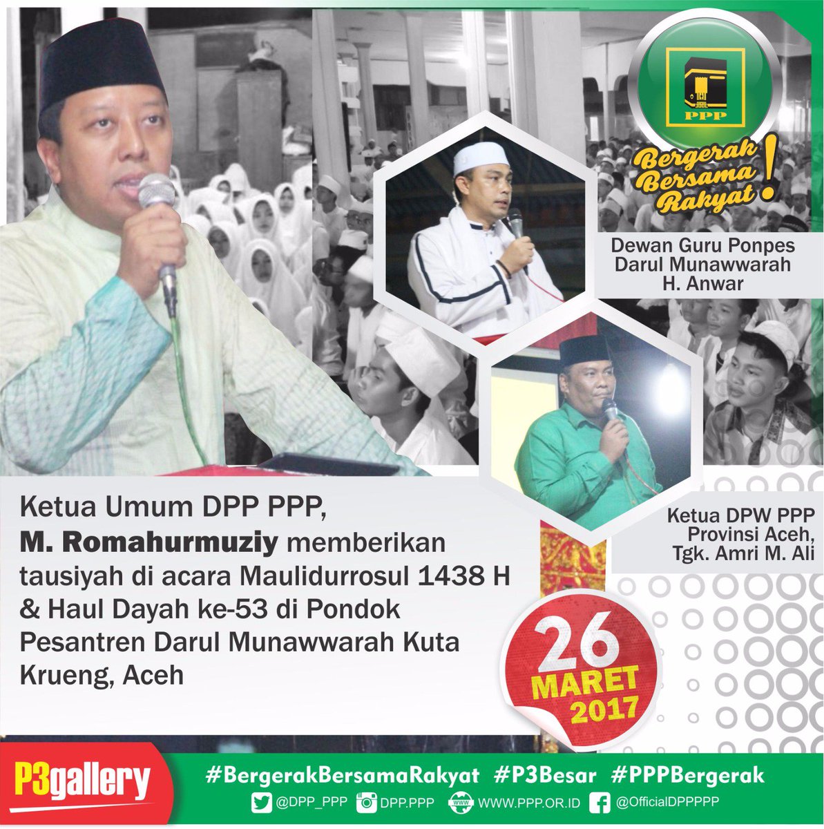 Sambutan-sambutan &amp; tausiyah dari Ketum <a href="/DPP_PPP/">DPP PPP</a>, @MRomahurmuziy di PP Darul Munawwarah
#PPPBergerak
#Romahurmuziy