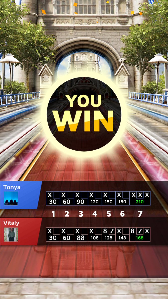 I won at Seoul stage with 210 points! Challenge me now![goo.gl/PKD66U] #Bowling_King