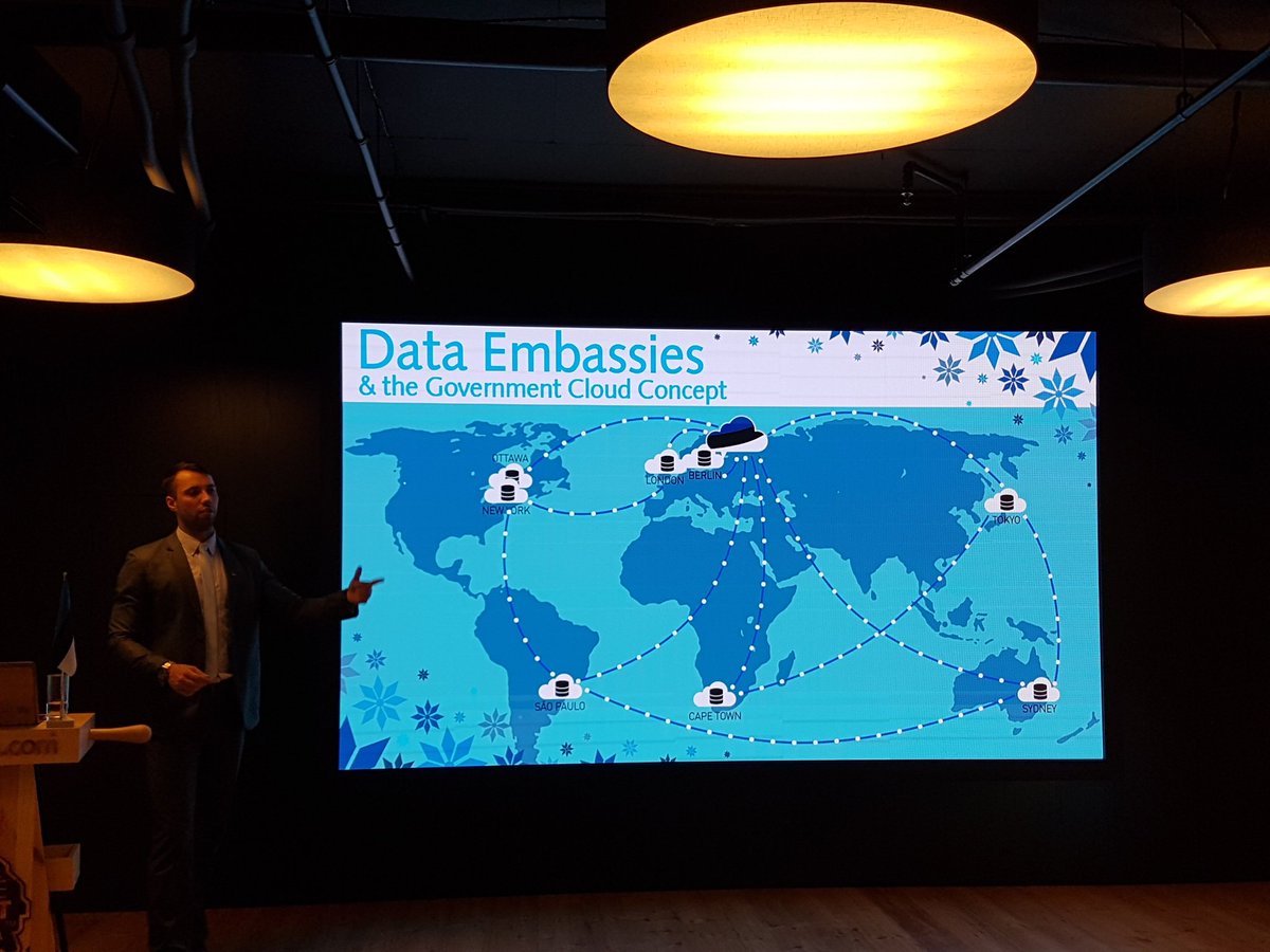 PBurmester's tweet photo. Interesting Data management concept of the #Estonia government with data center around the globe #webwi #bigdata #eestonia https://t.co/NPHoewIXNN