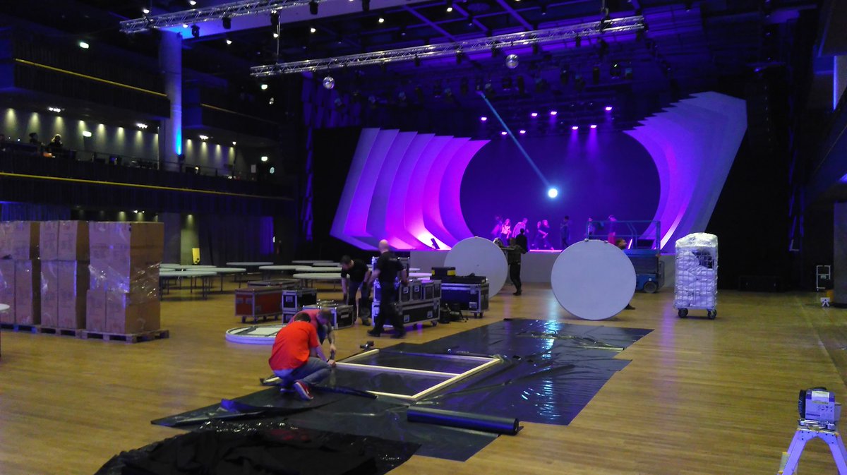 Final preparations in Forum Karlin for #dots2017 tomorrow. Featuring <a href="/satyanadella/">Satya Nadella</a> on stage and Myia <a href="/getmyia/">Myia</a> supporting this awsome event!